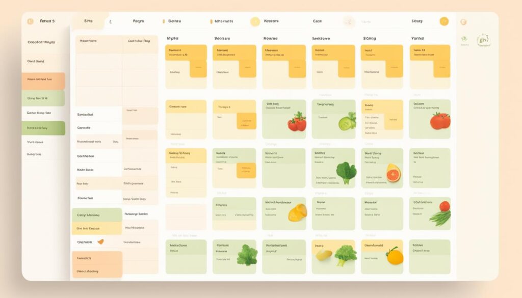 Meal planning app interface